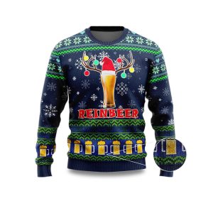 Beer Reindeer Christmas Ugly Sweater 2025 1