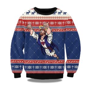 2025 Super Jesus Ugly Christmas Sweater 1