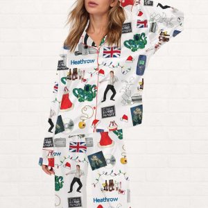 Christmas Love Actually Silky Satin Pajama Set