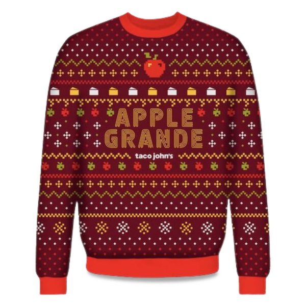 2025 Apple Grande Taco Johns Ugly Christmas Sweater 1