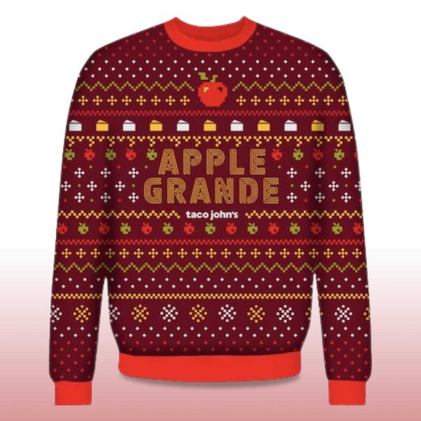 2025 Apple Grande Taco Johns Ugly Christmas Sweater 2