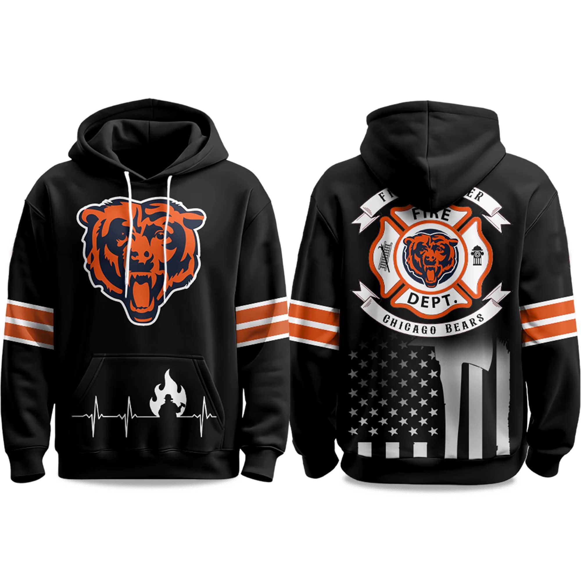 2025 Bears Firefighter Appreciation Day Hoodie 2025 Bears Firefighter Appreciation Day Hoodie