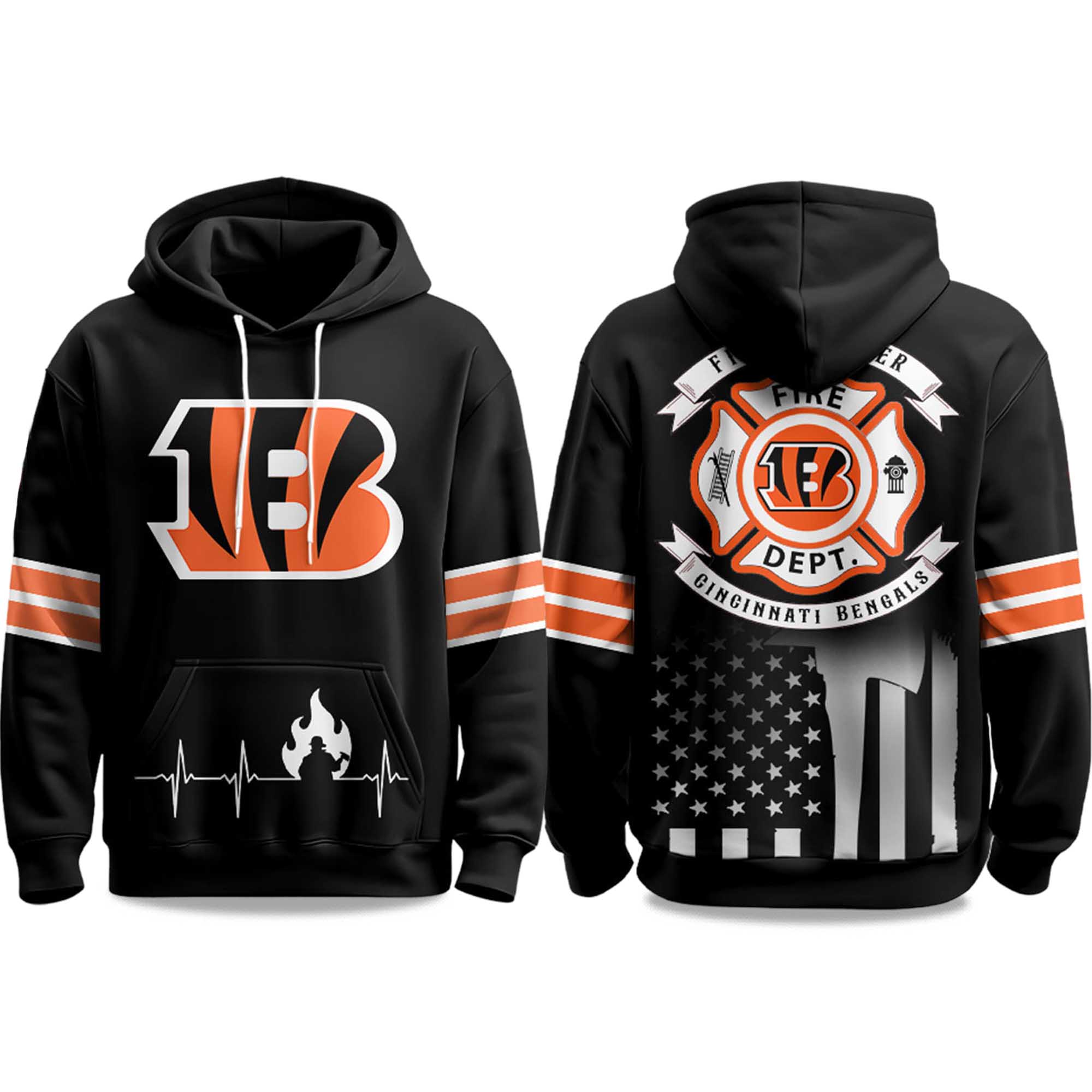 2025 Bengals Firefighter Appreciation Day Hoodie 2025 Bengals Firefighter Appreciation Day Hoodie