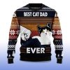 2025 Best Cat Dad Ever Ugly Christmas Sweater