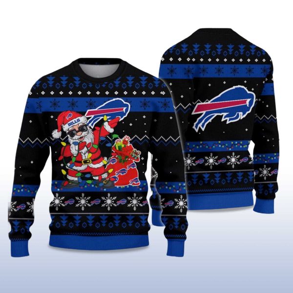 2025 Bills Santa Claus Ugly Christmas Sweater 2