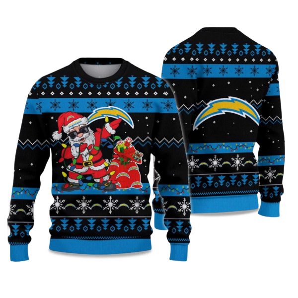 2025 Chargers Santa Claus Ugly Christmas Sweater 1