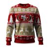 2025 Christmas 49ers Reindeer Football Ugly Sweater 1