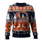 2025 Christmas Bears Reindeer Football Ugly Sweater