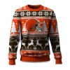 2025 Christmas Browns Reindeer Football Ugly Sweater 1