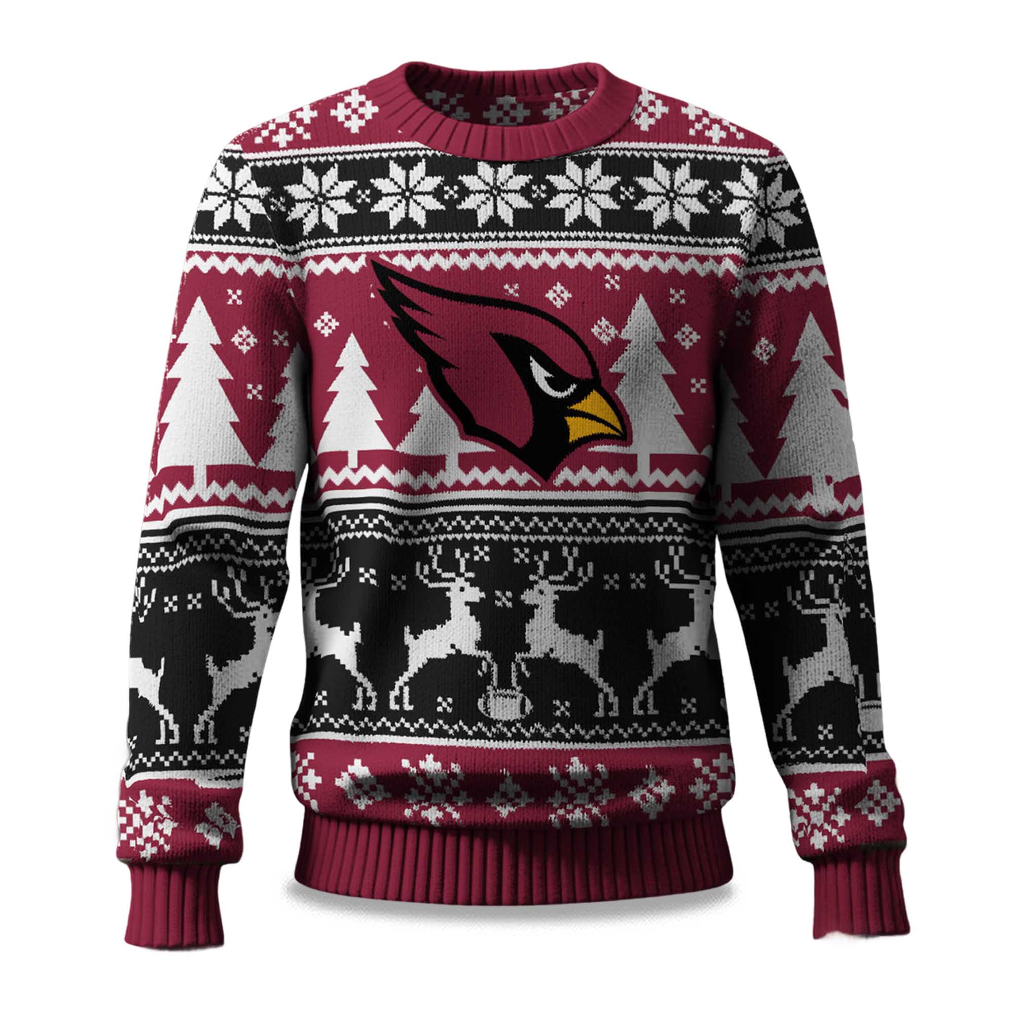 2025 Christmas Cardinals Reindeer Football Ugly Sweater 2025 Christmas Cardinals Reindeer Football Ugly Sweater