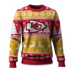 2025 Christmas Chiefs Reindeer Football Ugly Sweater
