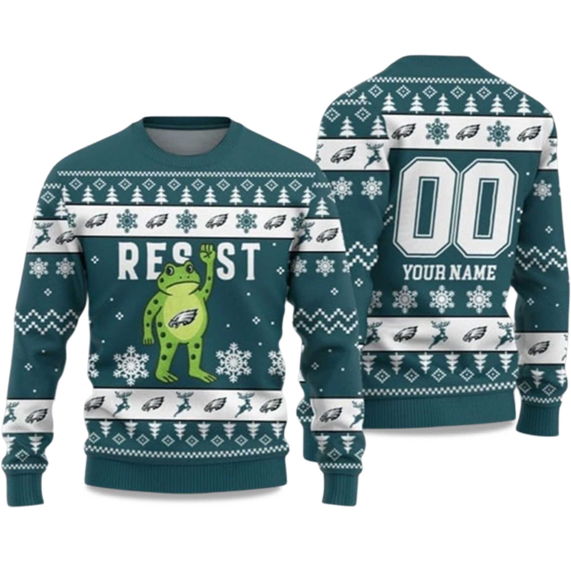2025 Christmas Eagles Portland Frog Resist Ugly Sweater 1 2025 Christmas Eagles Portland Frog Resist Ugly Sweater 1