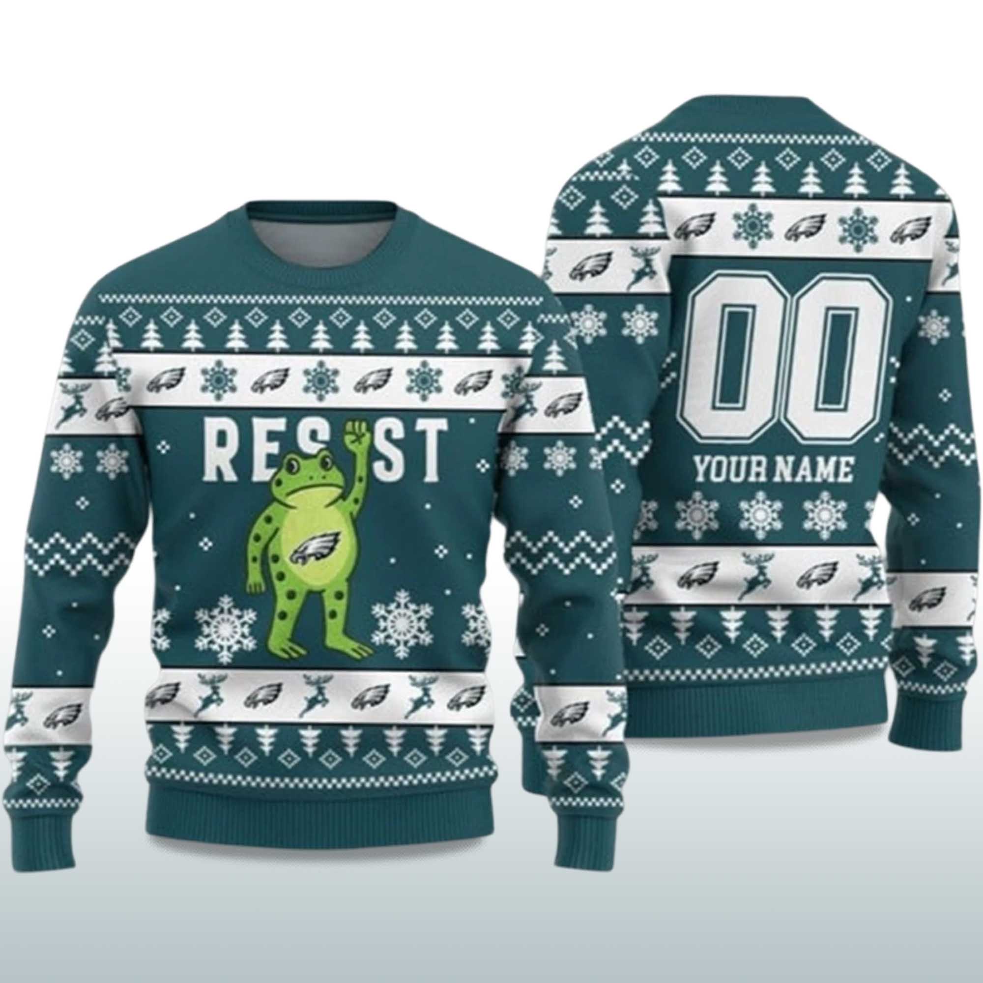 2025 Christmas Eagles Portland Frog Resist Ugly Sweater 2 2025 Christmas Eagles Portland Frog Resist Ugly Sweater 2