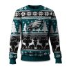 2025 Christmas Eagles Reindeer Football Ugly Sweater 1