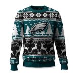 2025 Christmas Eagles Reindeer Football Ugly Sweater