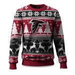 2025 Christmas Falcons Reindeer Football Ugly Sweater