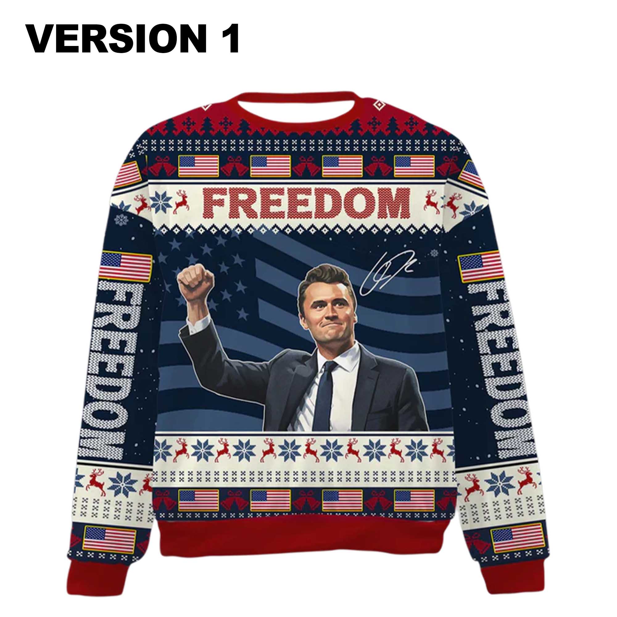 2025 Christmas Freedom Charlie Kirk Ugly Sweater 2025 Christmas Freedom Charlie Kirk Ugly Sweater