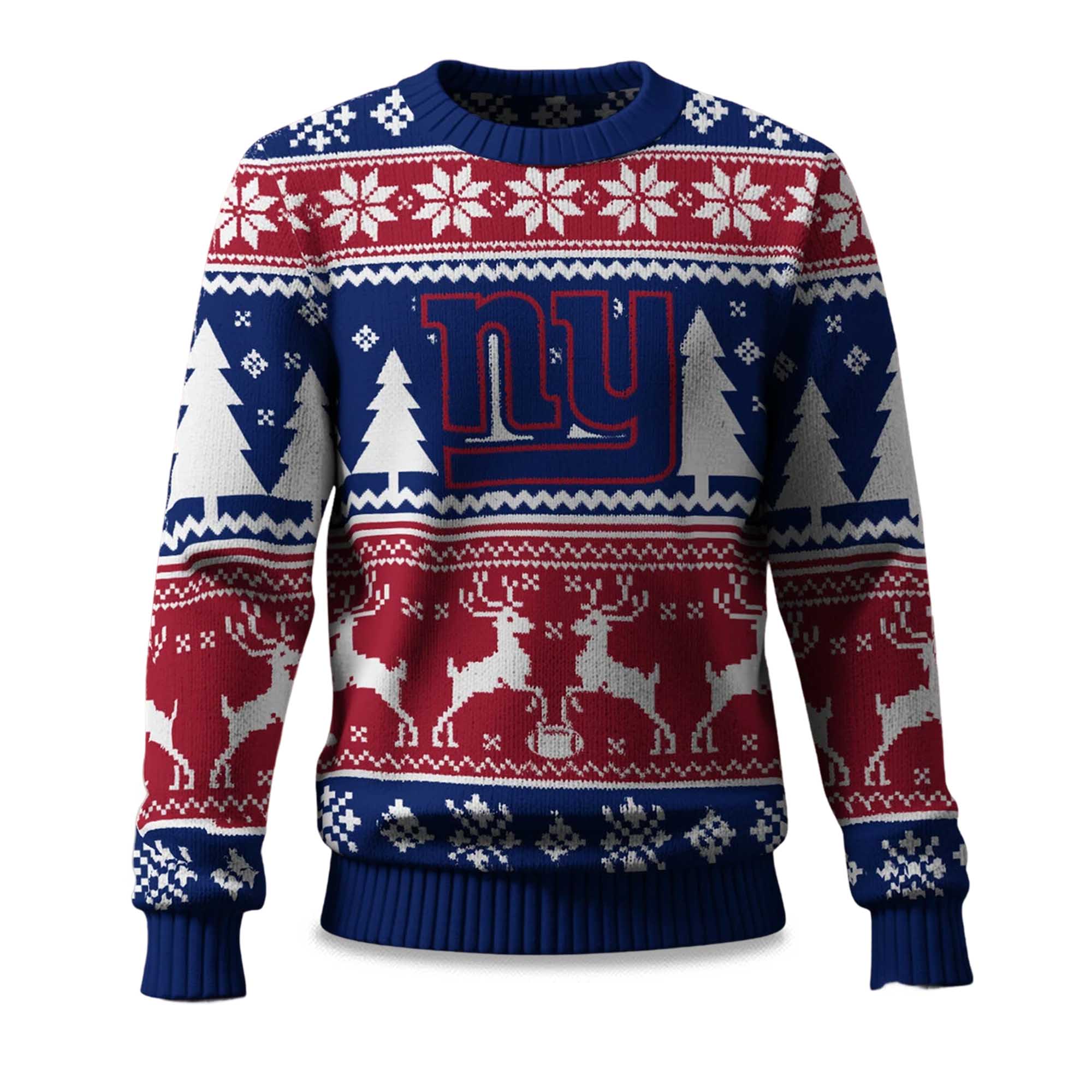 2025 Christmas Giants Reindeer Football Ugly Sweater 2025 Christmas Giants Reindeer Football Ugly Sweater