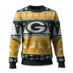 2025 Christmas Packers Reindeer Football Ugly Sweater