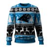 2025 Christmas Panthers Reindeer Football Ugly Sweater 1