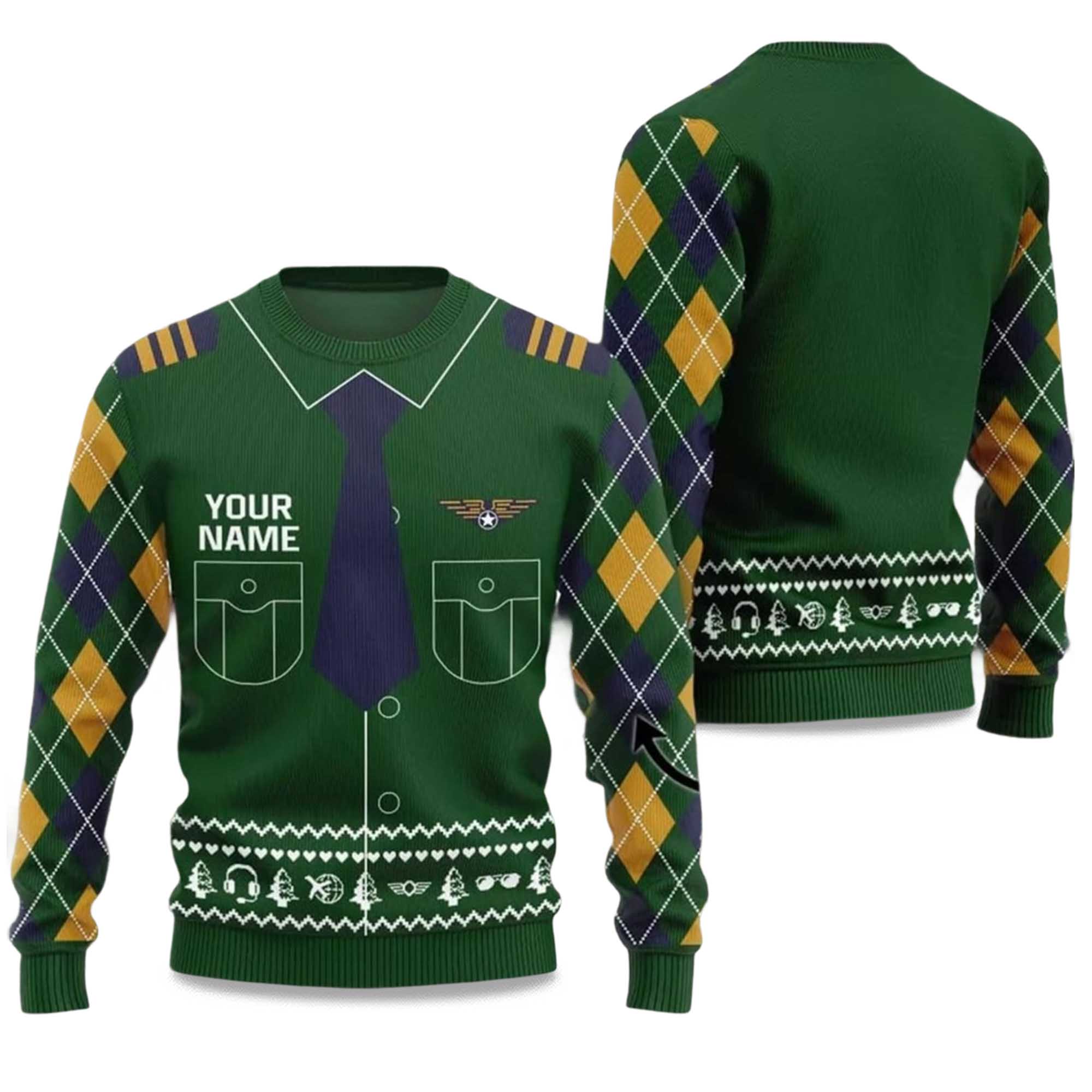 2025 Christmas Pilot Ugly Christmas Sweater 1 2025 Christmas Pilot Ugly Christmas Sweater