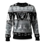 2025 Christmas Raiders Reindeer Football Ugly Sweater
