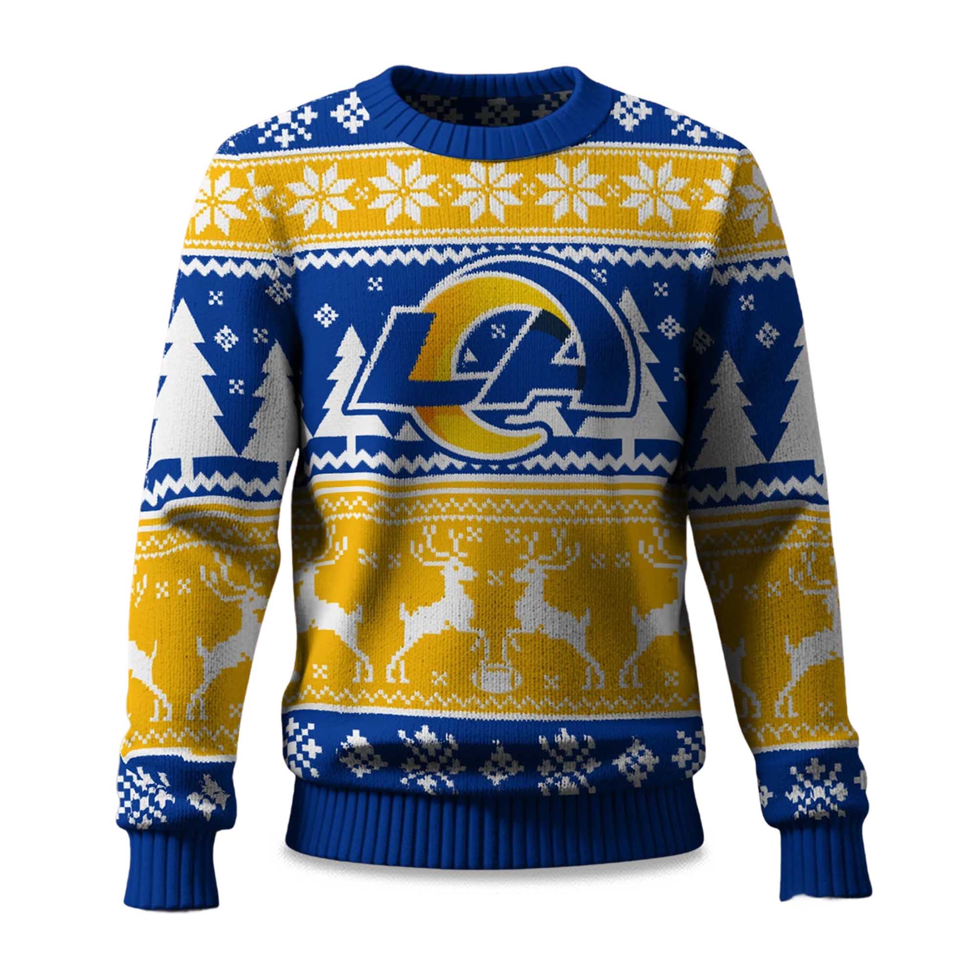 2025 Christmas Rams Reindeer Football Ugly Sweater 2025 Christmas Rams Reindeer Football Ugly Sweater