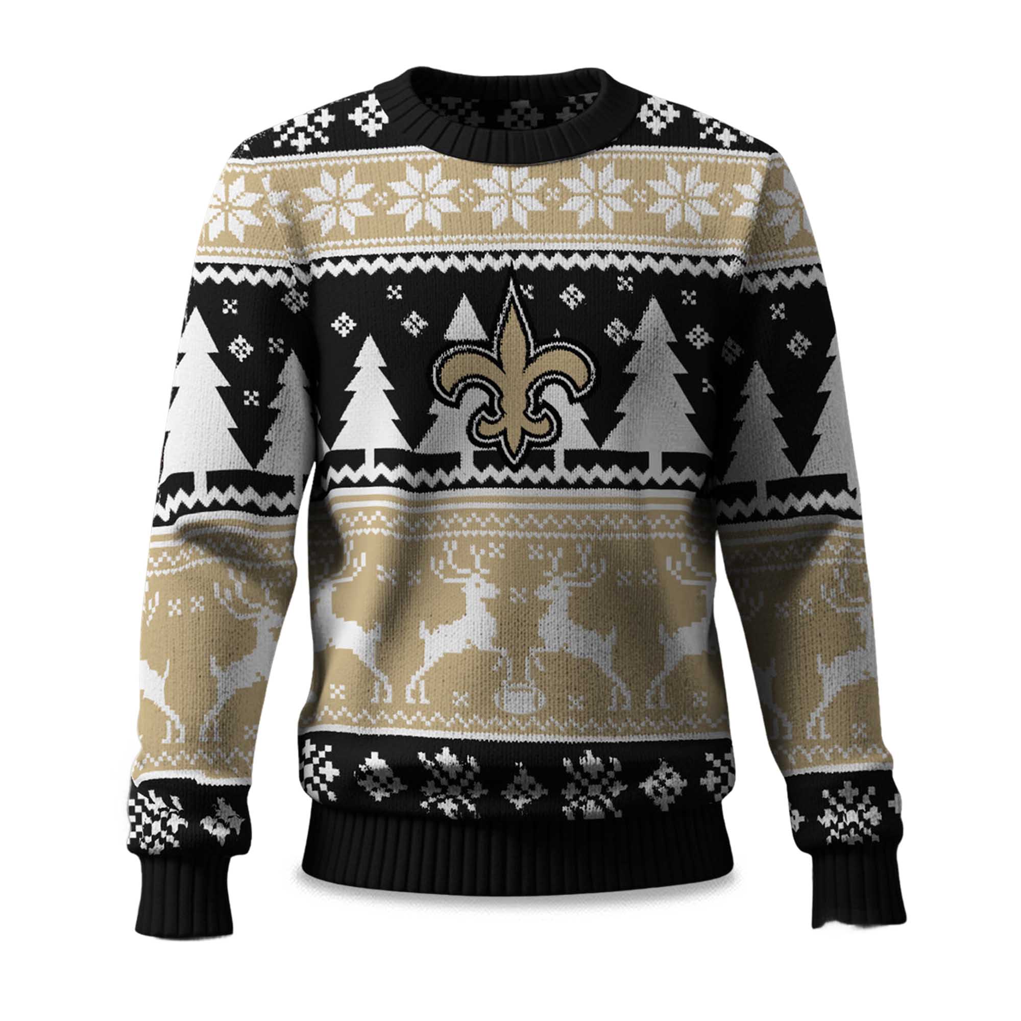 2025 Christmas Saints Reindeer Football Ugly Sweater 2025 Christmas Saints Reindeer Football Ugly Sweater