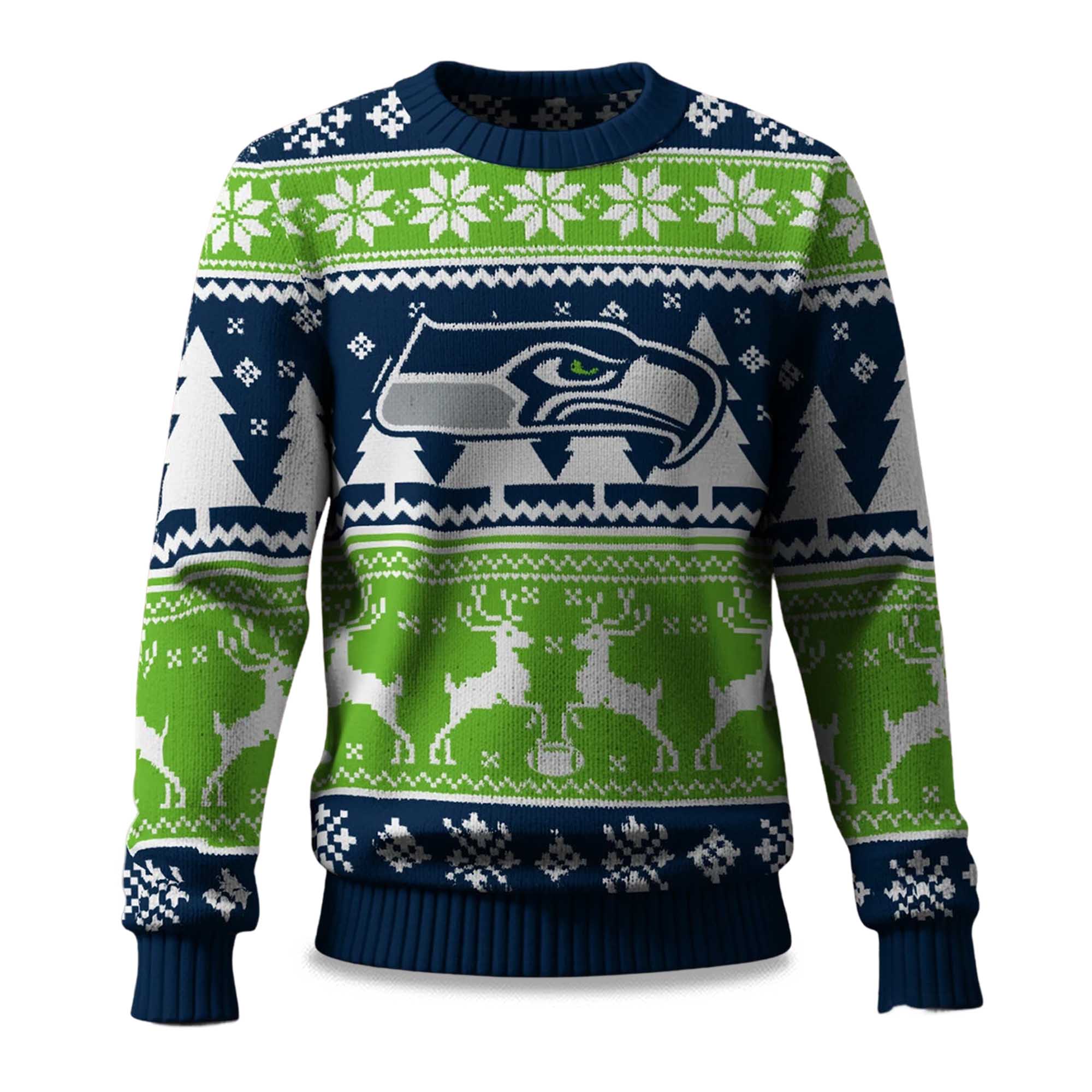 2025 Christmas Seahawks Reindeer Football Ugly Sweater 2025 Christmas Seahawks Reindeer Football Ugly Sweater