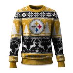 2025 Christmas Steelers Reindeer Football Ugly Sweater