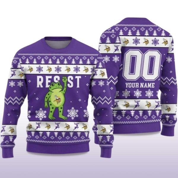 2025 Christmas Vikings Portland Frog Resist Ugly Sweater 2