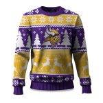 2025 Christmas Vikings Reindeer Football Ugly Sweater