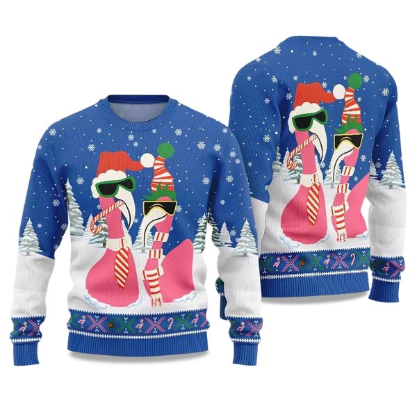 2025 Cool Flamingo Ugly Christmas Sweater