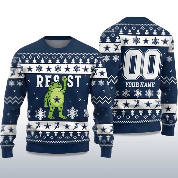 2025 Cowboys Portland Frog Resist Ugly Christmas Sweater 2
