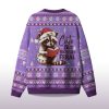 2025 Cute But Bookishly Feral Raccoon Ugly Christmas Sweater