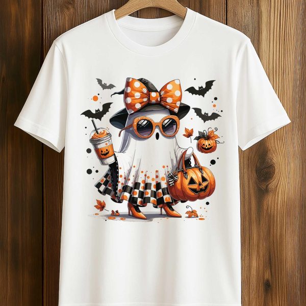 2025 Cute Ghost Pumpkin Halloween Shirt