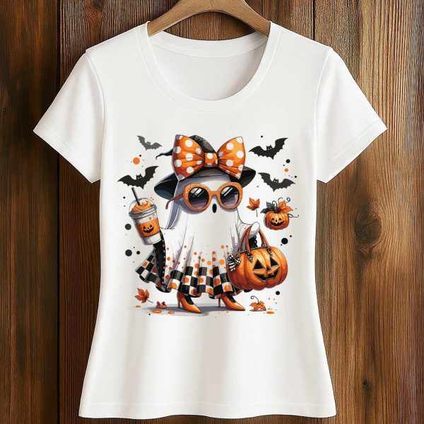 2025 Cute Ghost Pumpkin Halloween Shirt
