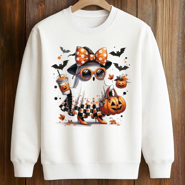 2025 Cute Ghost Pumpkin Halloween Shirt