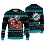 2025 Dolphins Santa Claus Ugly Christmas Sweater