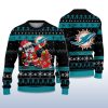 2025 Dolphins Santa Claus Ugly Christmas Sweater 2