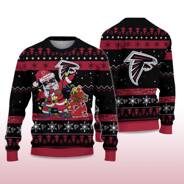 2025 Falcons Santa Claus Ugly Christmas Sweater 2