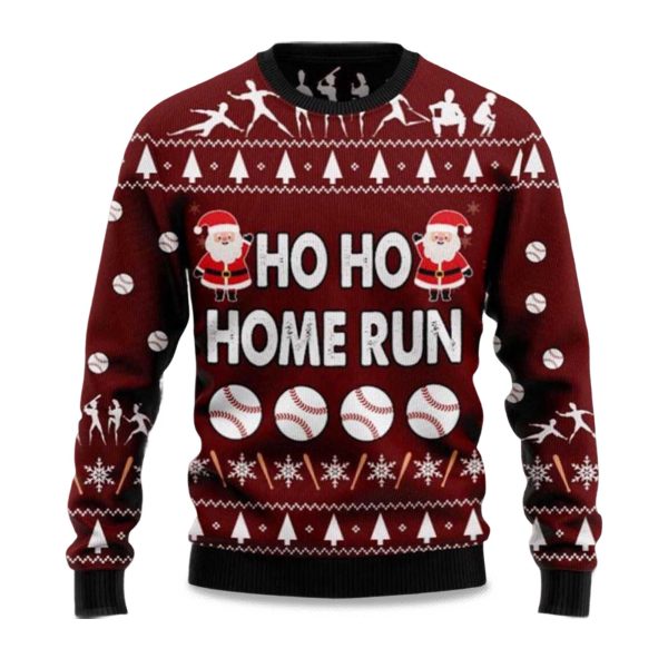 2025 Ho Ho Home Run Ugly Christmas Sweater