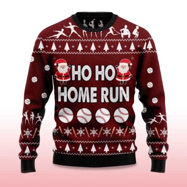 2025 Ho Ho Home Run Ugly Christmas Sweater