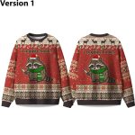 2025 I Require Books Raccoon Ugly Christmas Sweater