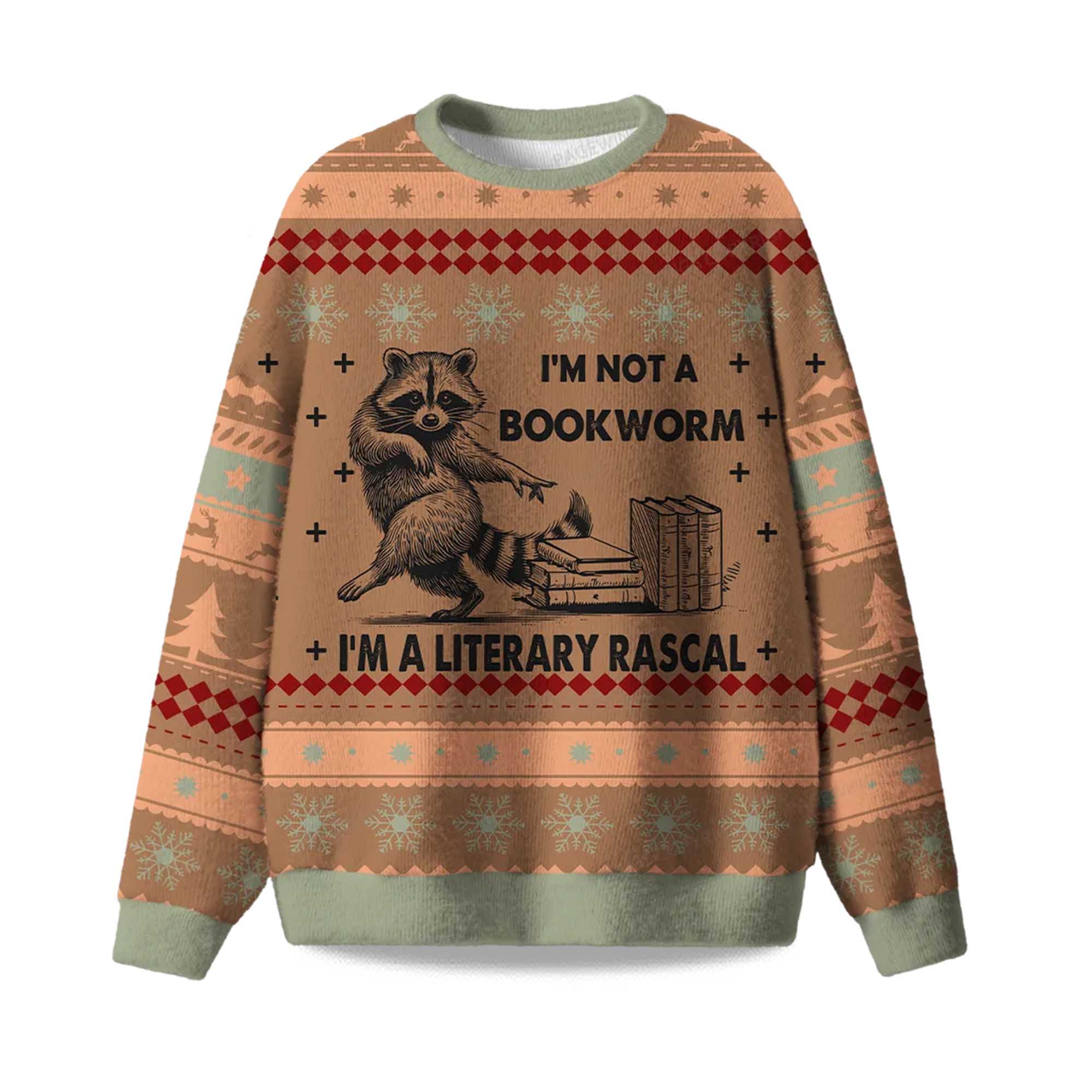 2025 I'm Not A Bookworm I'm A Literary Rascal Ugly Christmas Sweater
