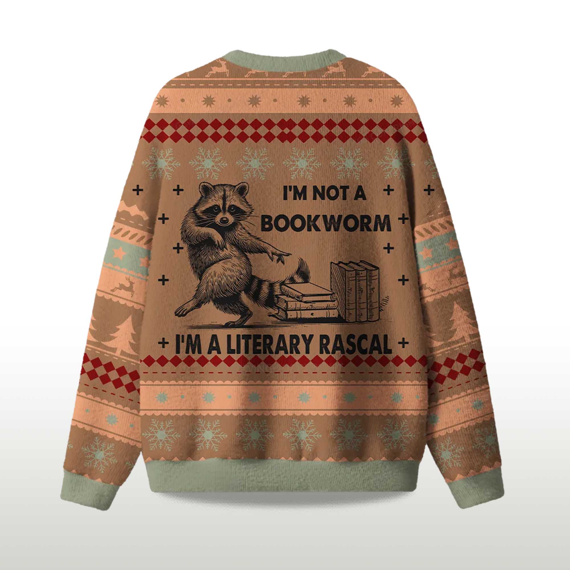 2025 I'm Not A Bookworm I'm A Literary Rascal Ugly Christmas Sweater 2 2025 I'm Not A Bookworm I'm A Literary Rascal Ugly Christmas Sweater