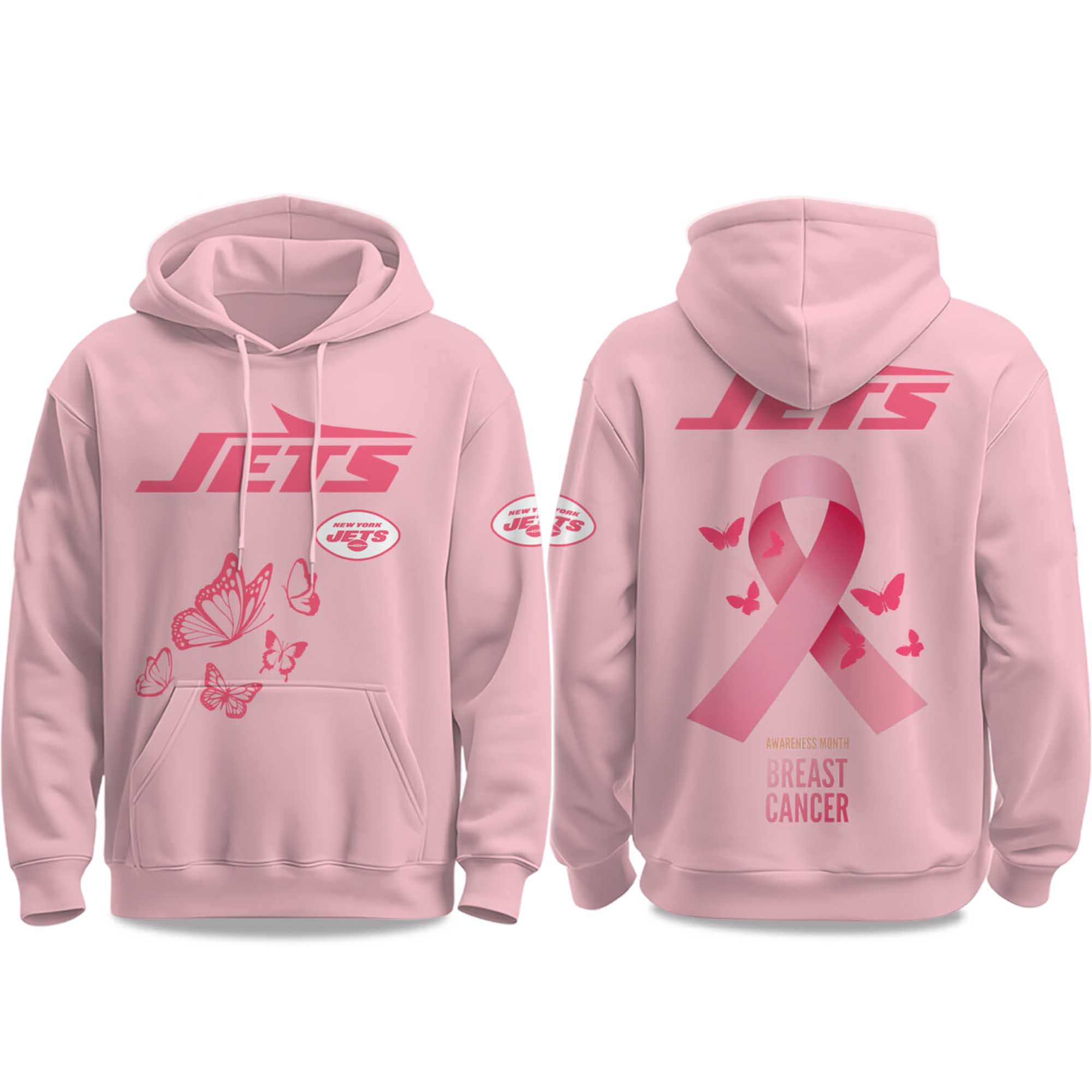 2025 Jets Breast Cancer Awareness Month Hoodie 2025 Jets Breast Cancer Awareness Month Hoodie