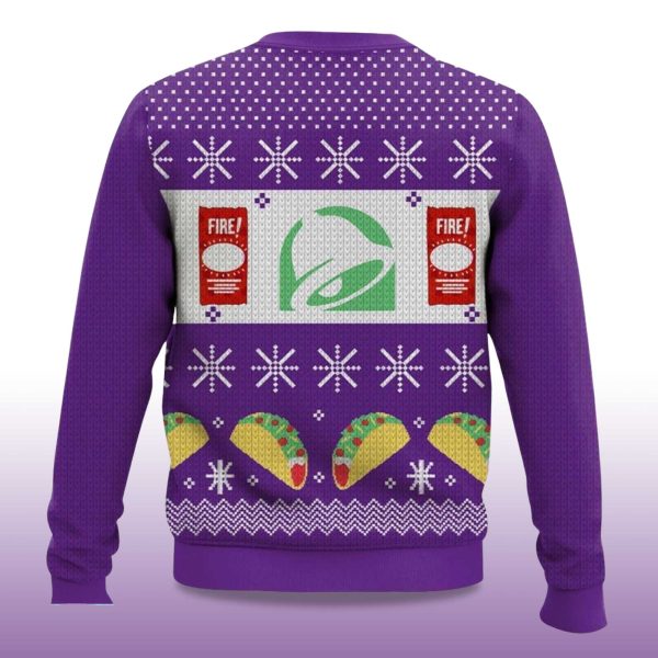 2025 Jingle Bells Taco Shells Fire Ugly Christmas Sweater 2