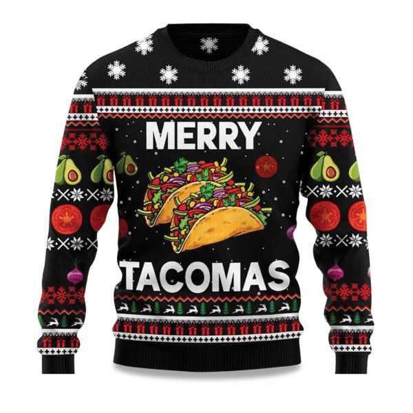 2025 Merry Tacomas Ugly Christmas Sweater 1