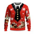 2025 Mock Collar and Suit Design Ugly Christmas Sweater